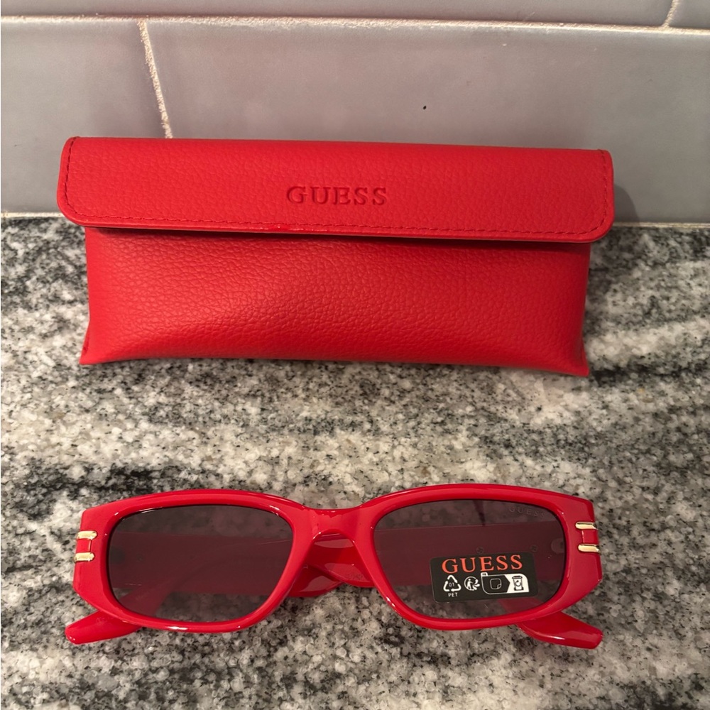 Guess Red Sunglasses with Case